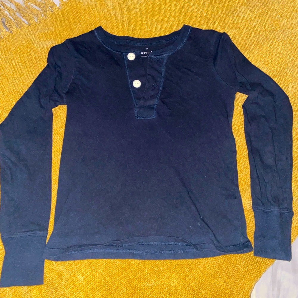 Everlane Long Sleeve Henley Cotton Shirt